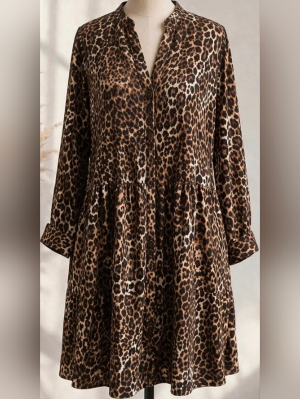 Zara Leopard-Print Dress in Brown and Black